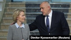 Председателката на Европейската комисия Урсула фон дер Лайен и премиерът Бойко Борисов. Снимката е архивна