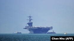 The USS Carl Vinson, the US Navy's nuclear-powered Nimitz-class aircraft carrier (file photo)