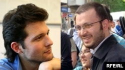 Activists Adnan Hajizada (left) and Emin Milli were beat up while sitting with friends in a cafe, then charged for assault.