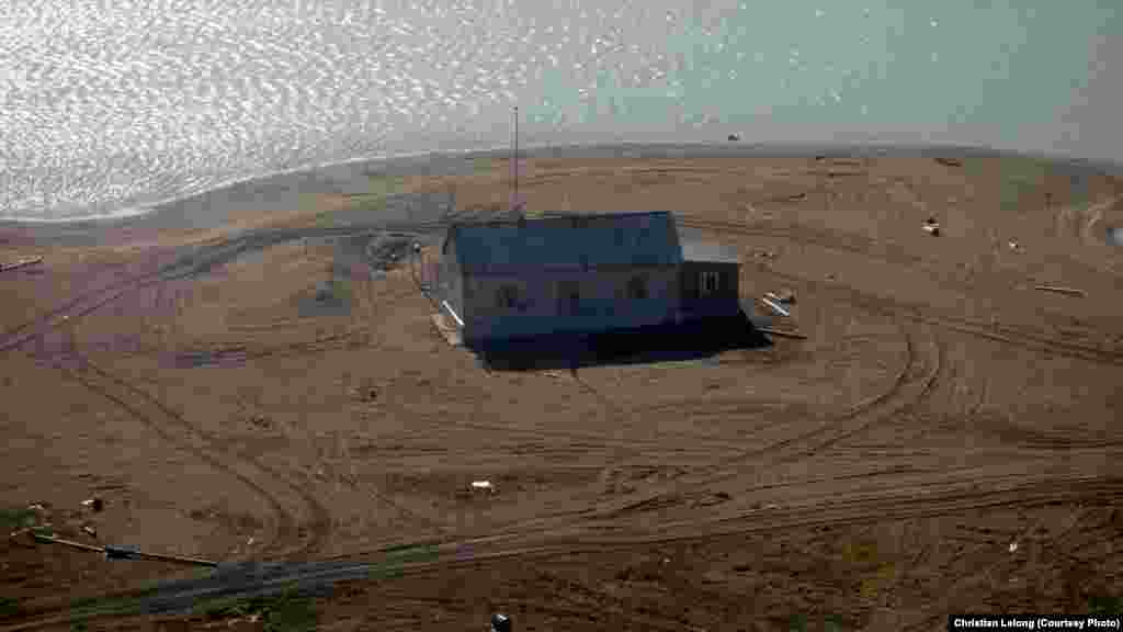 View of a house from a helicopter, Billings village, Chukotka