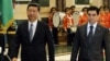 Turkmen President Gurbanguly Berdymukhammedov (right) and his Chinese counterpart, Xi Jinping, review a guard of honor before holding talks in Ashgabat on September 3. 