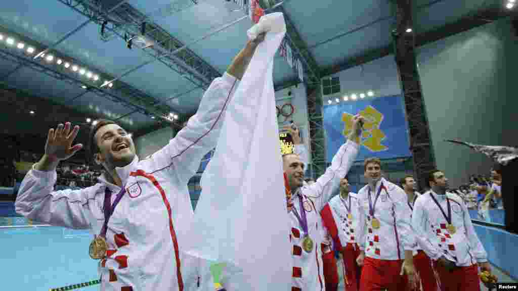 Hrvatski vaterpolisti osvojili su olimpijsko zlato, 12. august 2012. Foto: REUTERS / Sergio Moraes