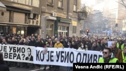 Protestna šetnja zbog ubistva Olivera Ivanovića u Beogradu, januar 2022.