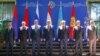 TAJIKISTAN - The foreign ministers of Armenia, Belarus, Russia, Tajikistan, Kazakhstan amd Kyrgyzstan and CSTO Secretary General Stanislav Zas (R) pose for a group picture ahead of a session of the CSTO Council of Foreign Ministers im Dushanbe, May19, 2021.