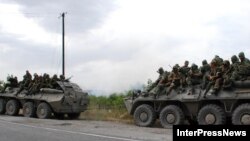 Ruski vojnici u blizini grada Gori u Gruziji
