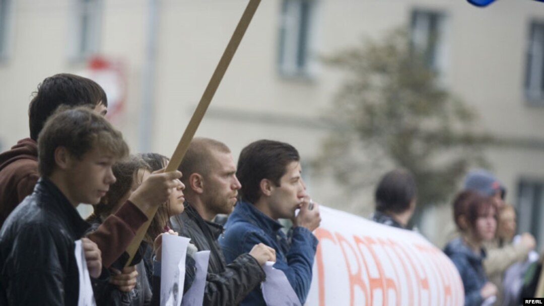 A June rally in Minsk in support of Mikalay Autukhovich