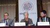 Armenia - Heidi Tagliavini (C), head of an OSCE election monitoring mission, and her deputy Stefan Krause (L) hold a press conference in Yerevan, 11Jan2013.