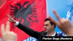 Lider najjače opozicione stranke Demokratske partije Ljuljzim Baša na predizbornom skupu u Beratu, 21. april 2021. godine