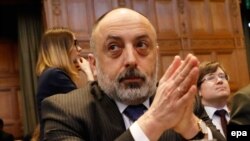 Роман Колодкін під час слухань в Міжнародному суді ООН в Гаазі, 6 березня 2017 року 