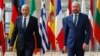 Slovenian Prime Minister Janez Jansa (left) and EU Council President Charles Michel (file photo)