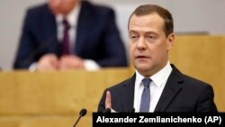 Prime Minister Dmitry Medvedev has said that he backs the idea of making it a criminal offense to observe U.S. sanctions.