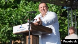 Armenia - Prosperous Armenia Party leader Gagik Tsarukian speaks at an election campaign rally in Aragatsotn province, June 15, 2021.