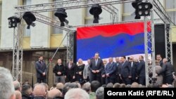 Milorad Dodik ispred zgrade Skupštine RS u Banjaluci, 26. februara 2025.