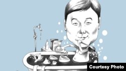 Карикатура на высказывания заместителя председателя партии "Нур Отан" Бауыржана Байбека по поводу способов экономии воды. Автор рисунка - Галым Смагул.