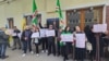 Protest ispred Ambasade BiH u Beču, krajem oktobra, odakle je čečenska dijaspora tražila da BiH ne isporuči Rusiji Selimu Khadisovu, 29. oktobar 2024.