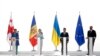 Predsednica Gruzije Salome Zurabišvili, Moldavije Maia Sandu, ukrajinski predsednik Volodimir Zelenski i šef Evropskog saveta Šarl Mišel na konferenciji tokom Samita na Crnom moru, u Batumiju, Gruzija, 20. jul 2021. 