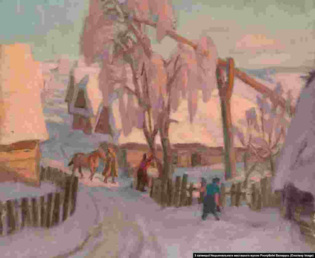 Міхась Сеўрук. Зіма ў вёсцы. 1936