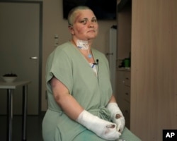 Елена Милашина след получаването на медицинска помощ в Москва на 5 юли