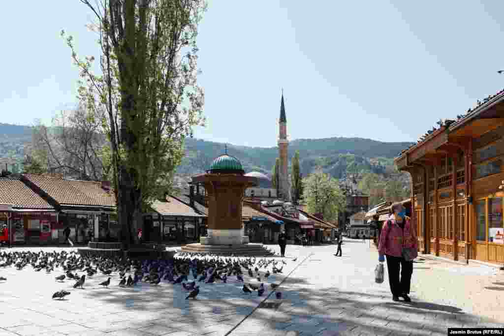 Sebilj na Baščaršiji u Sarajevu, 23. april, 2020. 