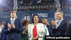 ირაკლი კობახიძე, სალომე ზურაბიშვილი და ბიძინა ივანიშვილი 2018 წელს, საპრეზიდენტო არჩევნების პერიოდში
