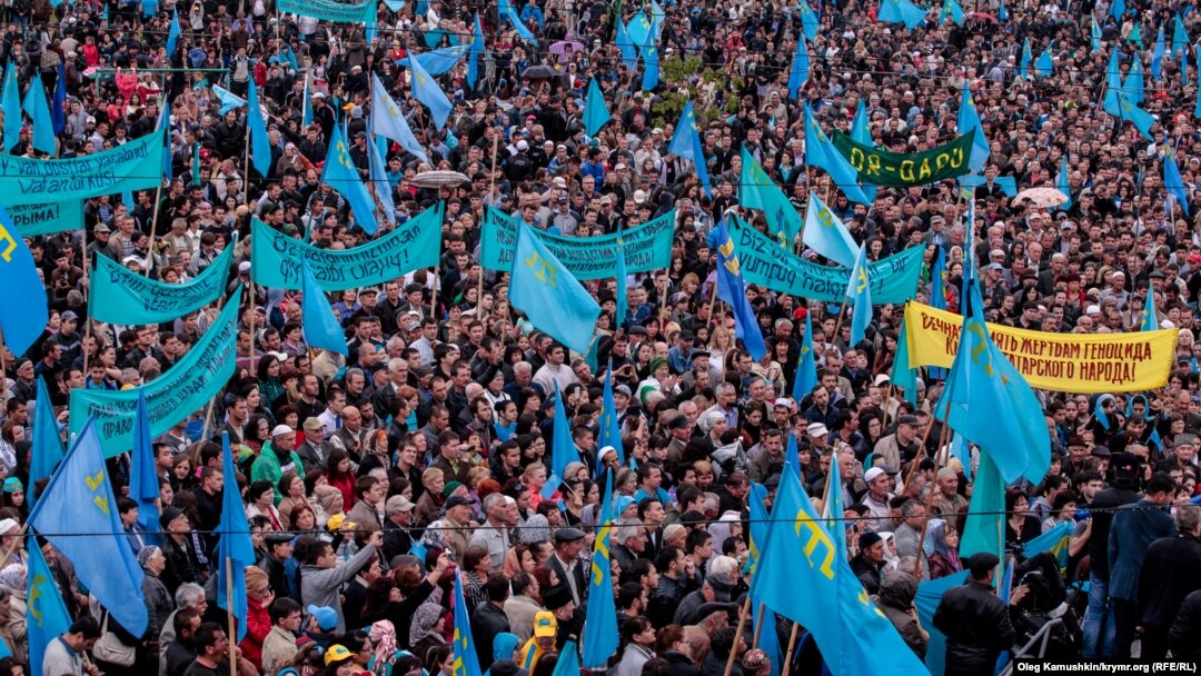 Мітинг кримських татар, присвячений 70-річчю депортації. Сімферополь, 18 травня 2014 року