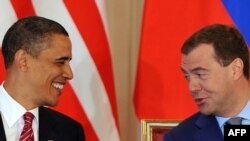 U.S. President Barack Obama and Russian President Dmitry Medvedev signed a landmark nuclear disarmament treaty in Prague in April.