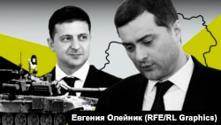 Колаж із зображенням президента України Володимира Зеленського (ліворуч) та помічника президента Росії Владислава Суркова 