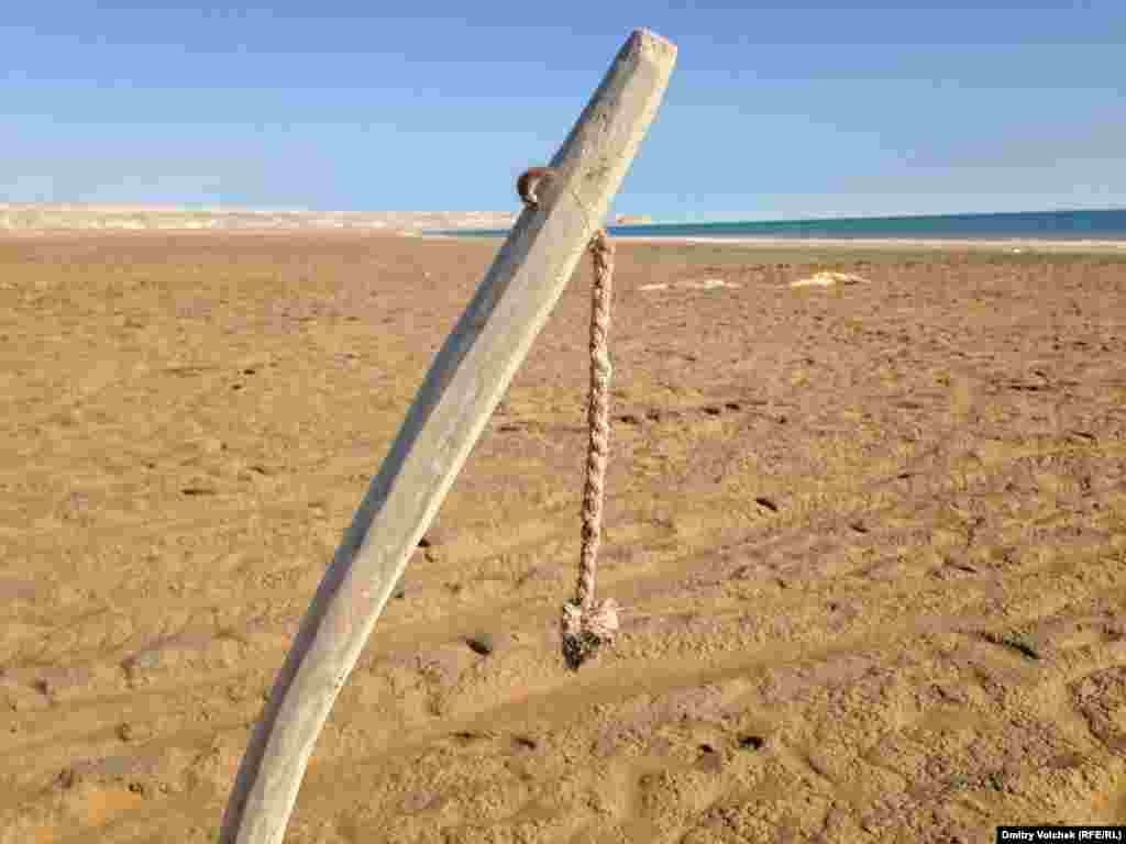 What is left of this once-great body of water can be seen on the horizon. 