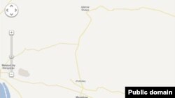 Часть карты Мангистауской области с указанием Актау, Жанаозена и станции Шетпе.