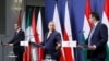 Poljski premijer Mateuš Moravijecki, mađarski premijer Viktor Orban i lider italijanske Lige Mateo Salvini posle sastanka u Budimpešti, 1. april 2021.