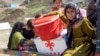 Afghan refugees deported from Pakistan arrive with their belongings at a makeshift camp near the Afghanistan-Pakistan border in Torkham, Nangarhar Province, on April 7.