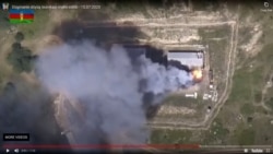 Кадр із відео Міноборони Азербайджану показує, як стверджується, знищення вірменського військового обладнання на кордоні двох країн, 15 липня 2020 року