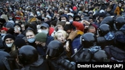 Затримання на акції протесту в Санкт-Петербурзі, Росія, 23 січня 2021 року