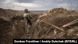 Украінскі салдат на Данеччыне