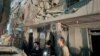 A heavily damaged building at the site of an Israeli air strike in Beirut on October 10.