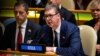 Serbian President Aleksandar Vucic addresses the United Nations General Assembly before voting on a UN resolution to create an international day to commemorate the Srebrenica genocide. (file photo)