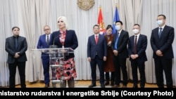 Ministarka rudarstva i energetike Srbije Zorana Mihajlović na sastanku sa predstavnicima kompanije "Zijin Mining Group" i ambasade Kine u Beogradu, 14. februar 2022. 