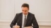 Aktuelni predsednik Skupštine Kosova Gljauk Konjufca u vreme dok je bio vršilac dužnosti predsednika Kosova (22. 3. 2021. godine)