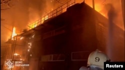 Aftermath of a mass drone attack by Russian forces, at a location given as Odesa