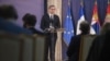 Predsednik Srbije Aleksandar Vučić nakon sastanka sa ministrom Francuske za spoljnu trgovinu i ekonomsku promociju Frankom Risterom, 26. novembar 2020.