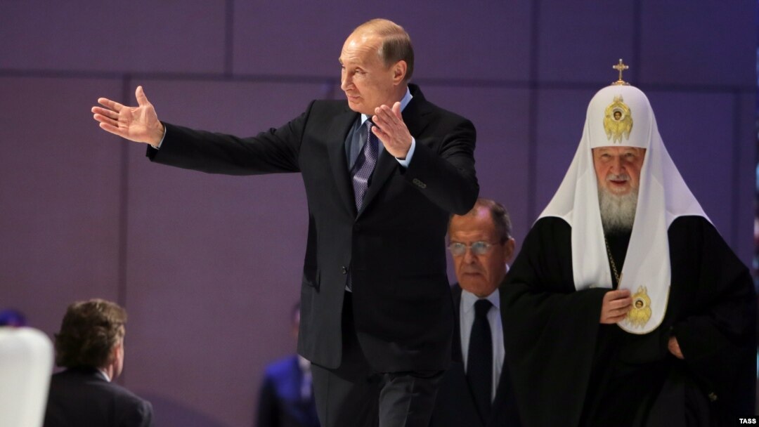 Російський президент Володимир Путін і патріарх РПЦ Кирило