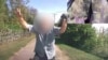 The moment a resident accosted a Roma family when they moved into the Hungarian village of Teresztenye.