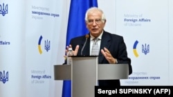 Евробиримдиктин тышкы иштер жана коопсуздук саясаты боюнча жогорку өкүлү Жозеп Боррел. Киев шаары. 2020-жылдын 22-сентябры.