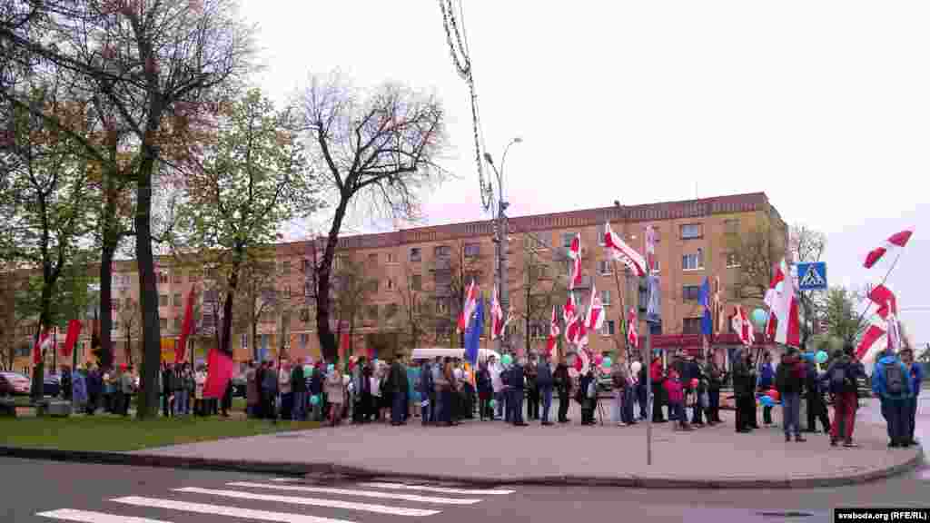 Belorus. Brest. Müxalifətin keçirdiyi mitinq. 1 may 2013