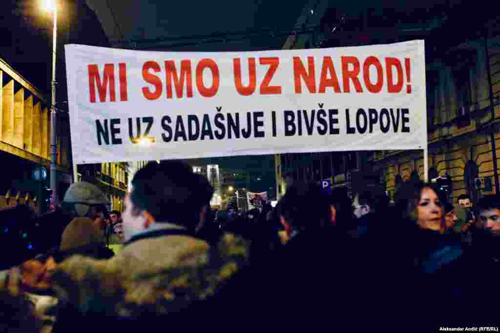 Sixth antigovernment protest Stop to the bloody shirts in Belgrade