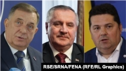 (s lijeva na desno): Milorad Dodik, Radovan Višković i Nenad Stevandić