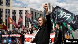 Під час мітингу в Москві, 13 травня 2018 року