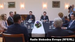 Лидерска средба на претседателот на СДСМ, Зоран Заев, на ВМРО-ДПМНЕ, Христијан Мицкоски, на ДУИ, Али Ахмети, БЕСА, Билал Касами 