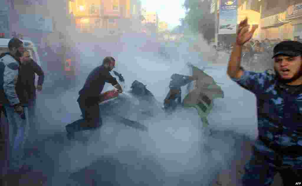 Palestina - Komandant vojnog krila Hamasa Ahmaed Jaabari ubijen je u napadu izraelske vojske, Gaza, 14. novembar 2012. Foto: AFP / Mahmoud Hams