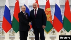 Уладзімір Пуцін і Аляксандар Лукашэнка, Менск, 19 сьнежня 2022